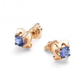 Золотые серьги АЛЬКОР с танзанитом 26415-104 фото