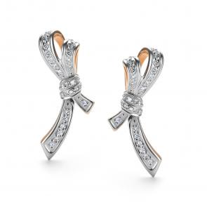 Золотые серьги АЛЬКОР с бриллиантом 26428-100 фото