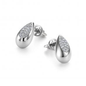 Серьги из белого золота АЛЬКОР с бриллиантом 26449-200 фото