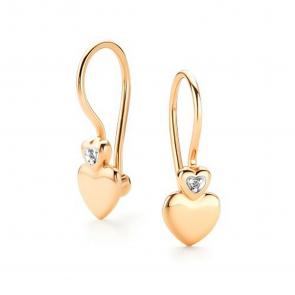 Золотые серьги АЛЬКОР с бриллиантом 26476-100 фото