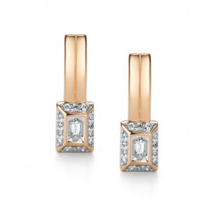 Золотые серьги АЛЬКОР с бриллиантом 26516-100 фото