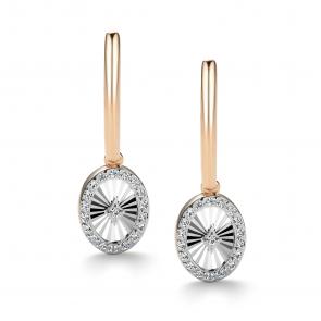 Золотые серьги АЛЬКОР с бриллиантом 26526-100 фото