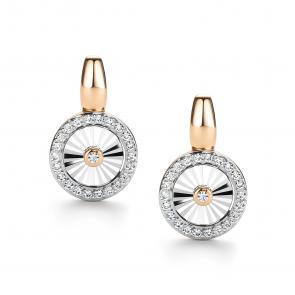 Золотые серьги АЛЬКОР с бриллиантом 26528-100 фото