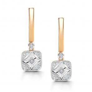 Золотые серьги АЛЬКОР с бриллиантом 26530-100 фото