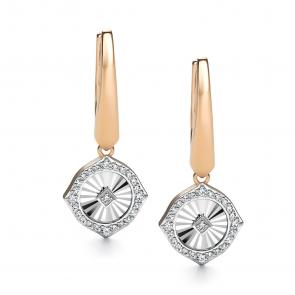 Золотые серьги АЛЬКОР с бриллиантом 26533-100 фото