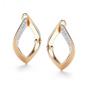 Золотые серьги АЛЬКОР с бриллиантом 26543-100 фото