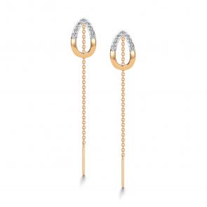 Золотые серьги АЛЬКОР с бриллиантом 26556-100 фото