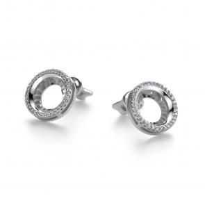 Серьги из белого золота АЛЬКОР с бриллиантом 26617-200 фото