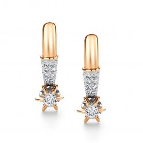 Золотые серьги АЛЬКОР с бриллиантом 26635-100 фото