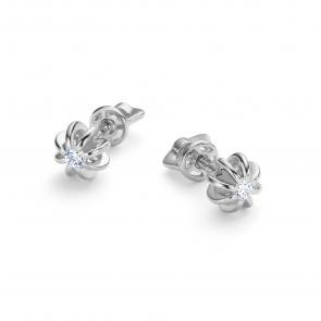 Серьги из белого золота АЛЬКОР с бриллиантом 26639-200 фото