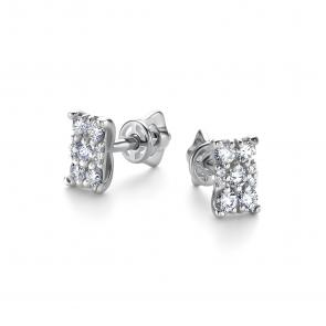 Серьги из белого золота АЛЬКОР с бриллиантом 26648-200 фото