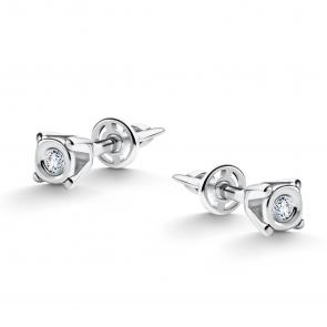 Серьги из белого золота АЛЬКОР с бриллиантом 26649-200 фото