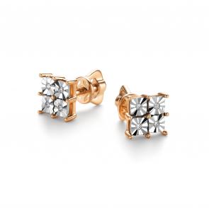 Золотые серьги АЛЬКОР с бриллиантом 26653-100 фото