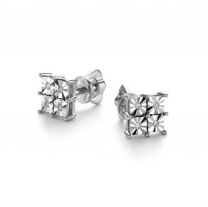 Серьги из белого золота АЛЬКОР с бриллиантом 26653-200 фото