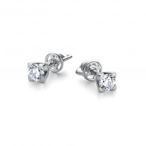 Серьги из белого золота АЛЬКОР с бриллиантом 26658-200 фото