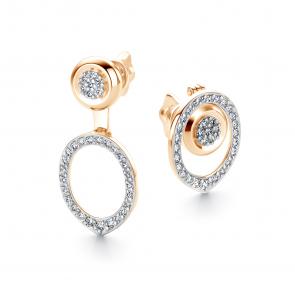 Золотые серьги АЛЬКОР с бриллиантом 26668-100 фото