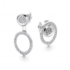 Серьги-трансформеры из белого золота АЛЬКОР с бриллиантом 26668-200 фото