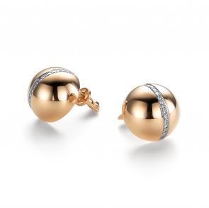 Золотые серьги АЛЬКОР с бриллиантом 26714-100 фото