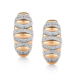 Золотые серьги АЛЬКОР с бриллиантом 26725-100 фото