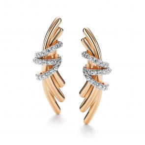 Золотые серьги АЛЬКОР с бриллиантом 26729-100 фото