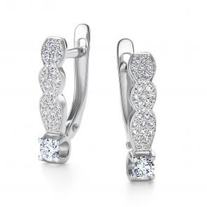 Серьги из белого золота АЛЬКОР с бриллиантом 26734-200 фото