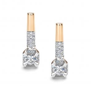 Золотые серьги АЛЬКОР с бриллиантом 26743-100 фото