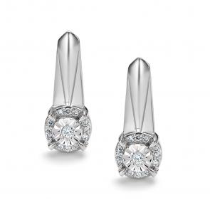 Серьги из белого золота АЛЬКОР с бриллиантом 26844-200 фото