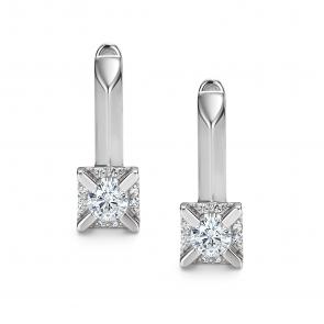 Серьги из белого золота АЛЬКОР с бриллиантом 26851-200 фото