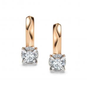 Золотые серьги АЛЬКОР с бриллиантом 26852-100 фото