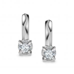 Золотые серьги АЛЬКОР с бриллиантом 26852-200 фото