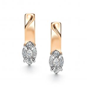 Золотые серьги АЛЬКОР с бриллиантом 26853-100 фото