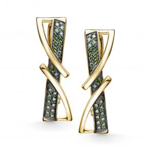 Серьги из лимонного золота АЛЬКОР с бриллиантом 26910-376 фото