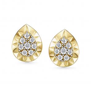 Серьги из лимонного золота АЛЬКОР с бриллиантом 26911-300 фото