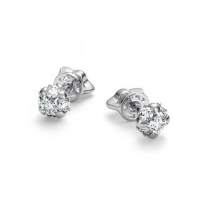 Серьги из белого золота АЛЬКОР с бриллиантом 26920-200 фото