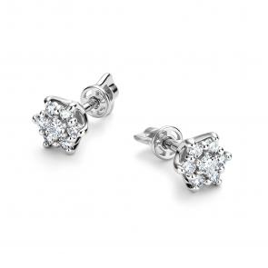 Серьги из белого золота АЛЬКОР с бриллиантом 26937-200 фото