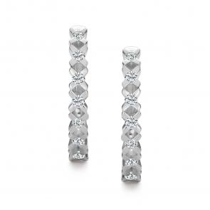 Серьги из белого золота АЛЬКОР с бриллиантом 27076-200 фото