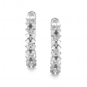 Серьги из белого золота АЛЬКОР с бриллиантом 27080-200 фото