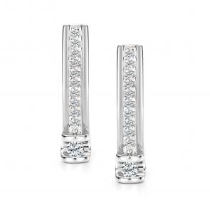 Серьги из белого золота АЛЬКОР с бриллиантом 27152-200 фото