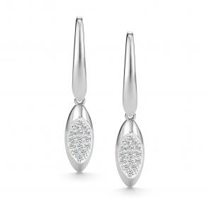 Серьги из белого золота АЛЬКОР с бриллиантом 27172-200 фото