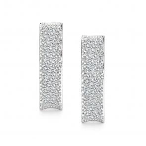 Серьги из белого золота АЛЬКОР с бриллиантом 27173-200 фото