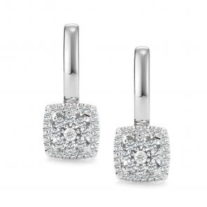 Серьги из белого золота АЛЬКОР с бриллиантом 27192-200 фото