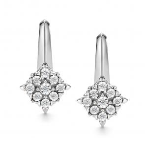 Серьги из белого золота АЛЬКОР с бриллиантом 27196-200 фото