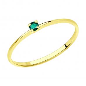 Кольцо из лимонного золота SOKOLOV с изумрудом 3010623-2 фото