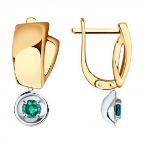 Золотые серьги SOKOLOV с изумрудом 3020497 фото