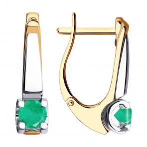 Золотые серьги SOKOLOV с изумрудом 3020533 фото