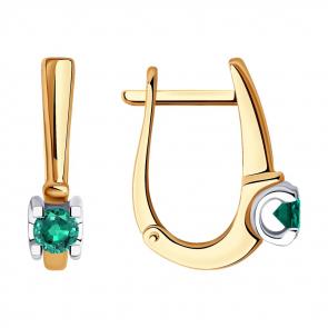 Золотые серьги SOKOLOV с изумрудом 3020536 фото