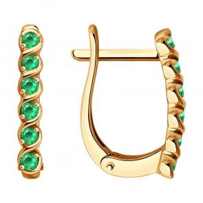Золотые серьги SOKOLOV с изумрудом 3020587 фото