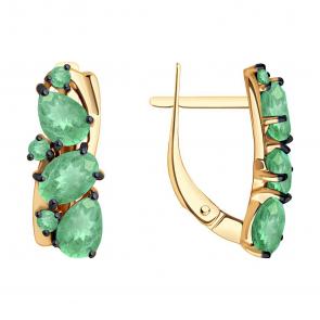 Золотые серьги SOKOLOV с изумрудом 3020607 фото