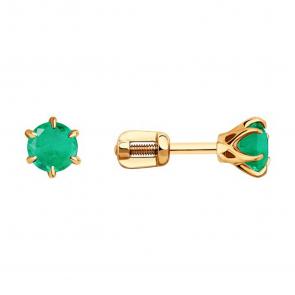 Золотые серьги SOKOLOV с изумрудом 3020651 фото