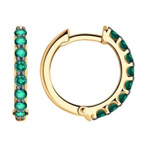 Золотые серьги SOKOLOV с изумрудом 3020693 фото